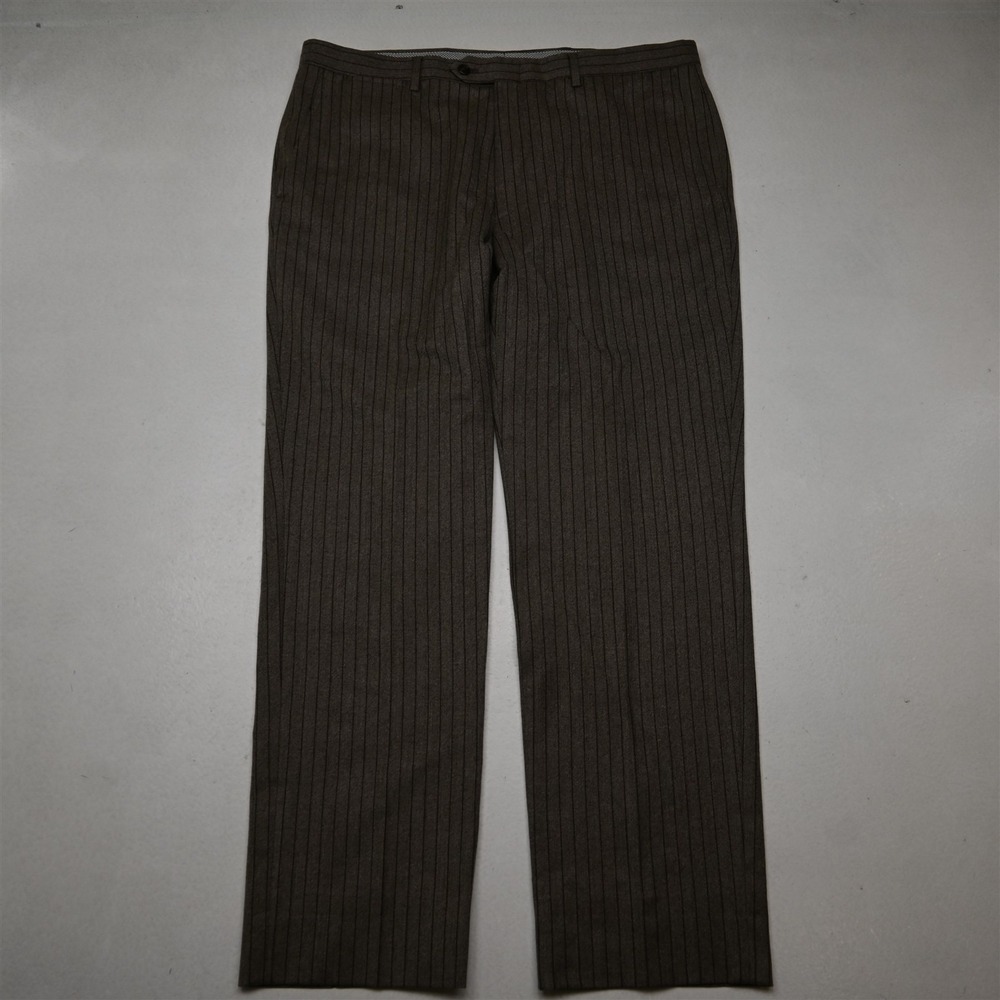 Hart Schaffner Marx‎ 42R 36x32 Brown Striped Wool Flannel USA Made Mens Suit - Picture 9 of 12